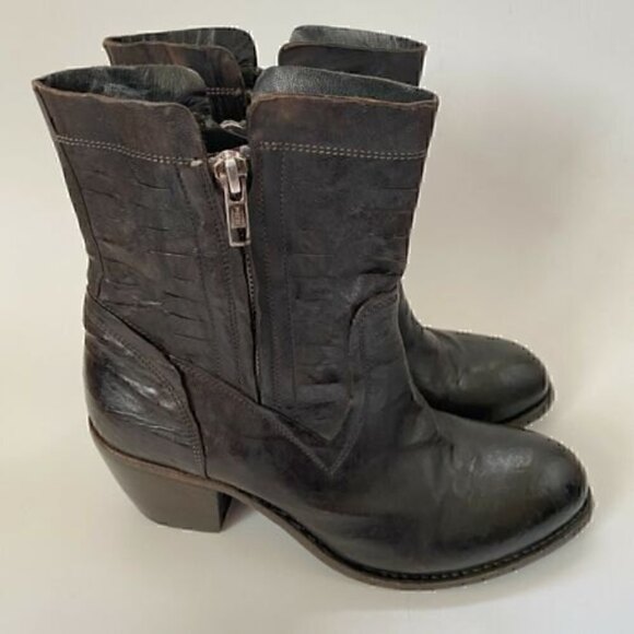 Bed Stu Cobbler Series Dark Brown Ankle boots Booties Size 9 Side Zip - Picture 4 of 10
